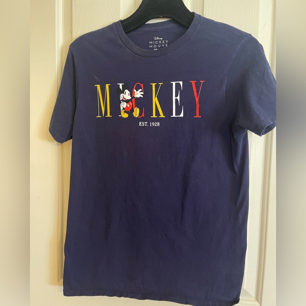 Disney Mickey Mouse Shirt Size LargeWomens/ladies Navy White Blue Yellow & Red